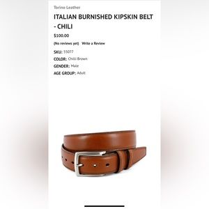 NEW Torino Lether Belt size 36. 100% Italian Leather from Saks Fifth Ave. $85